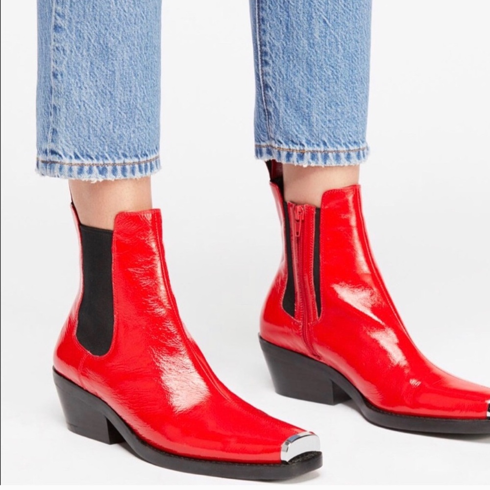 jeffrey campbell brisbane chelsea boot red 8